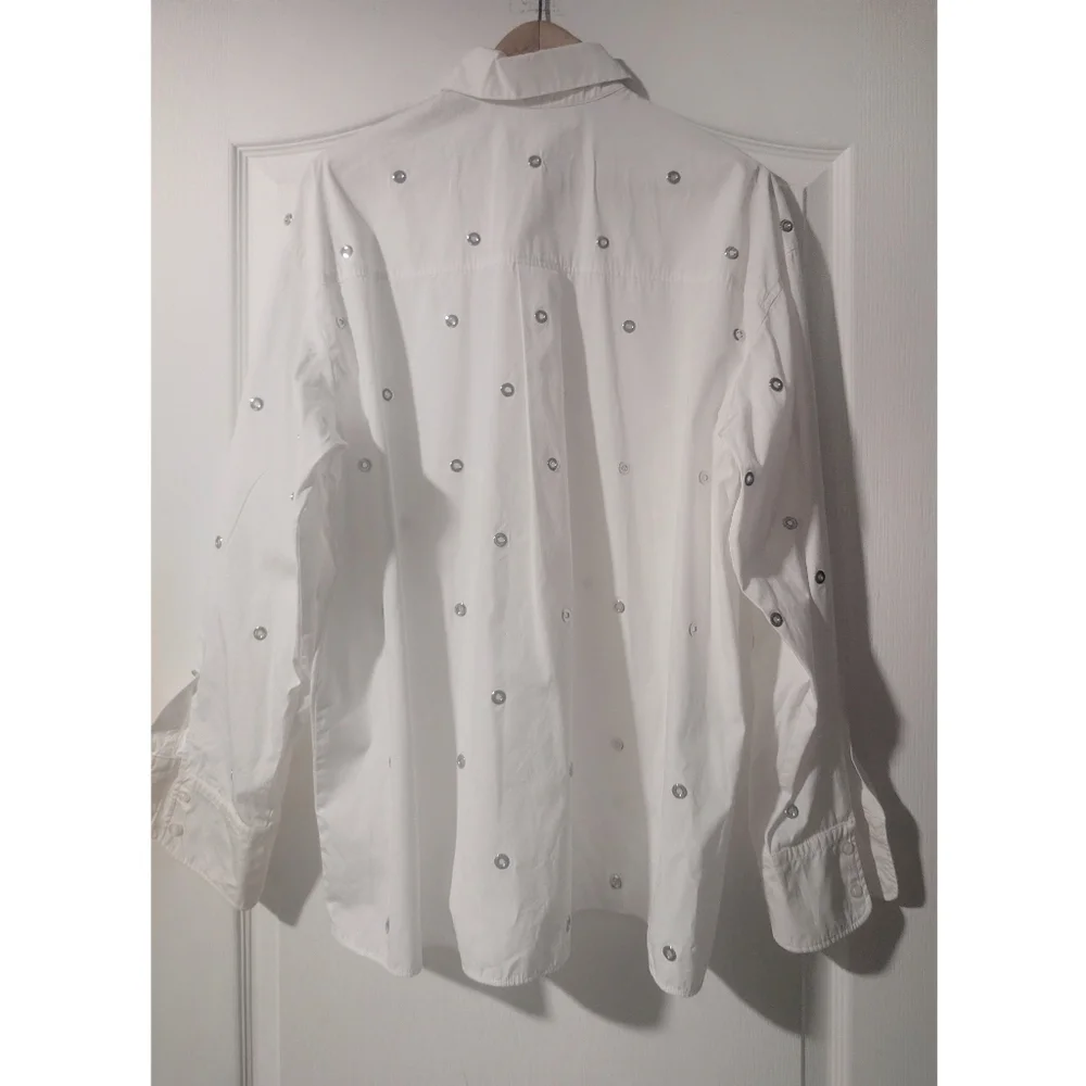 SPORTMAX | Elio eyelet-embellished cotton-poplin shirt In White - Picture 5 of 12